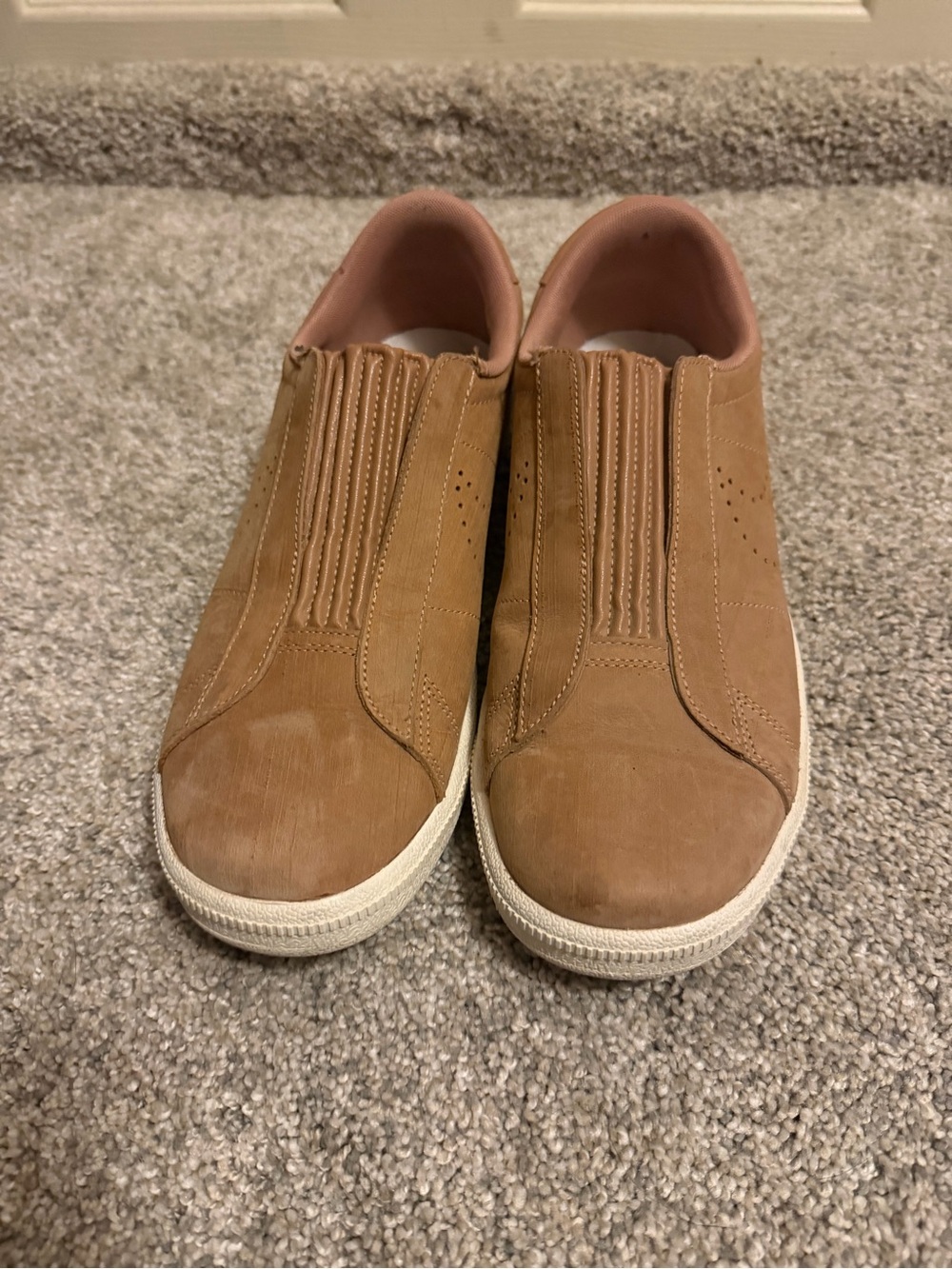 Nike Womens Slip-On Shoes in Brown with White Sole